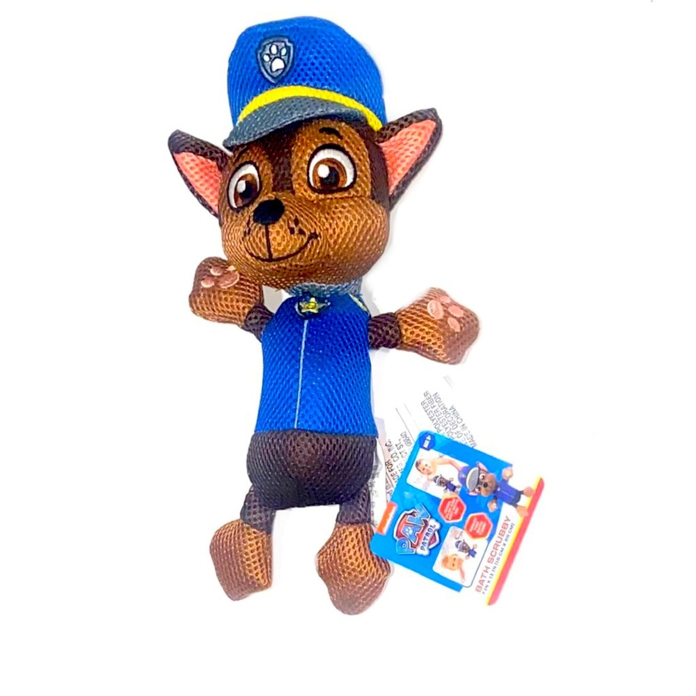PAW Patrol Kids Chase Bath Accessory Scrubby Pal, Blue